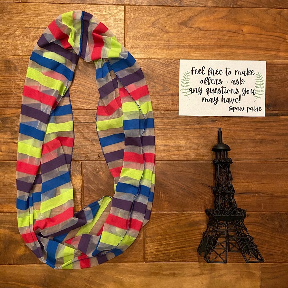 Colorful Striped Sheer Infinity Scarf